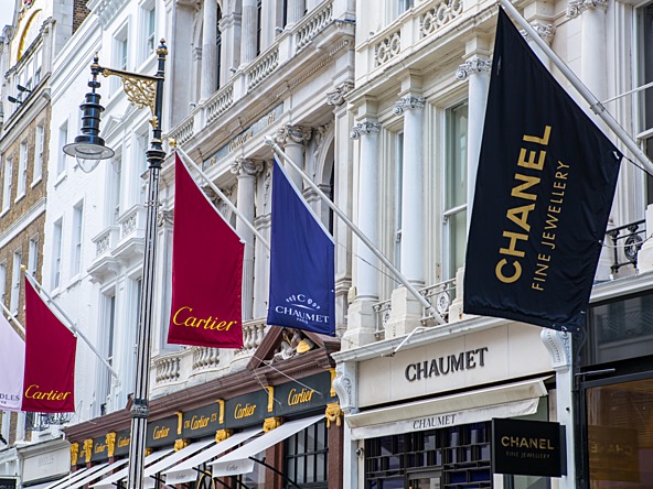 Luxury brands on Bond Street in London